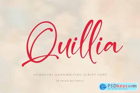 Quillia Signature Handwriting Script Font