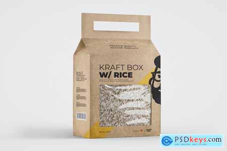 Kraft Paper Packaging Rice Box Mockup