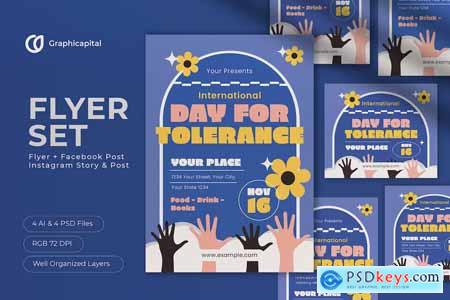 Blue International Day for Tolerance Flyer Set