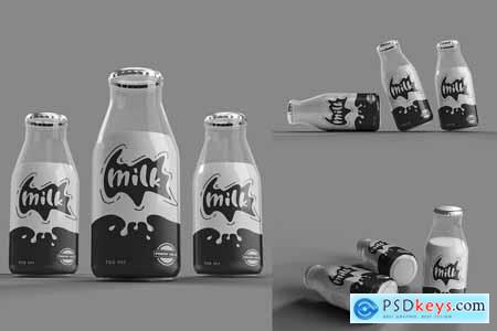 Bundle Milk Bottle Mockup