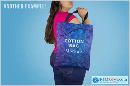 Cotton Bag Mockup with Woman PSD