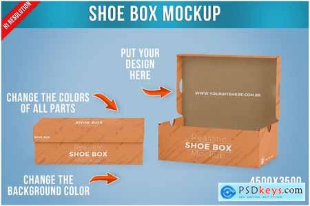 Shoe Box Mockup PSD