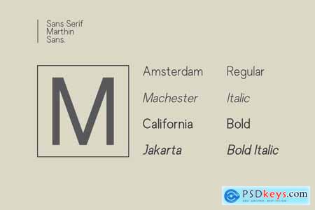 Marthin Modern Sans Serif Display Font Family