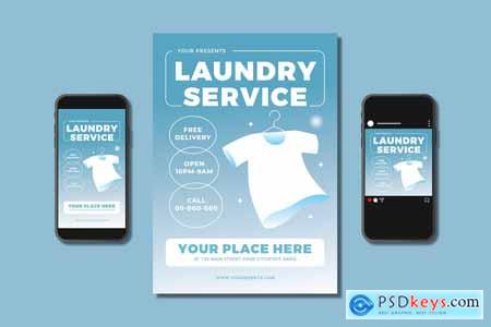 Laundry Service Flyer Set