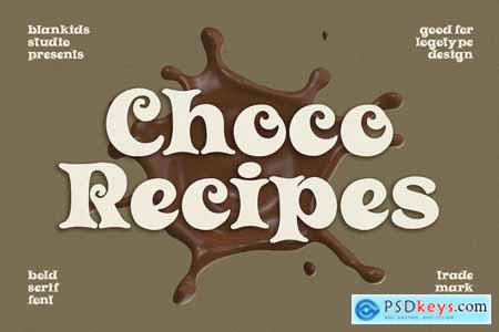 Choco Recipes a Bold Serif Font