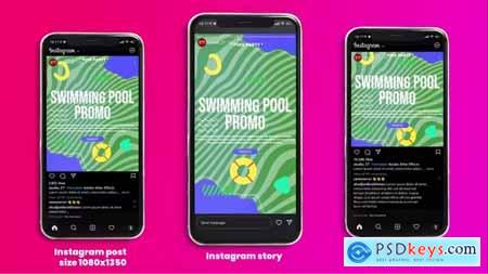 Swimming Pool Promo Instagram Story, Post (3 in 1) 39997660