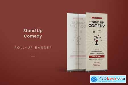 Retro Stand Up Comedy Roll Up Banner
