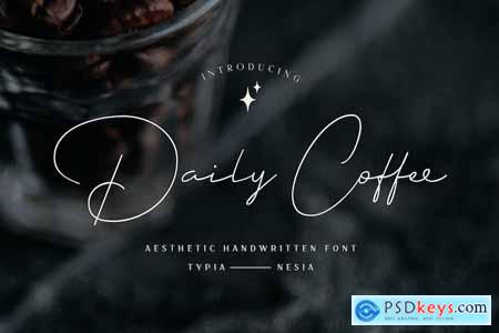 Daily Coffee - Aesthetic Handwritten Signature