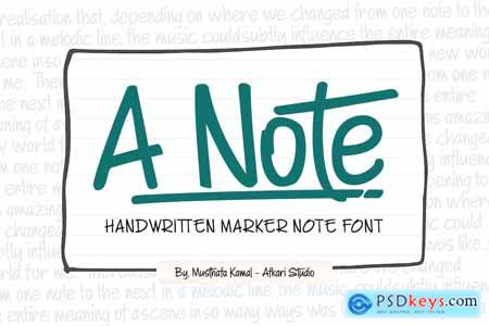 A Note Handwritten Marker Note Font