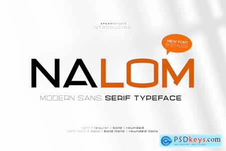 Nalom Sans Serif Typeface Font Family