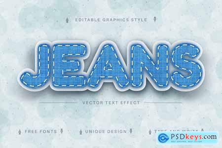 Jeans Textile - Editable Text Effect, Font Style