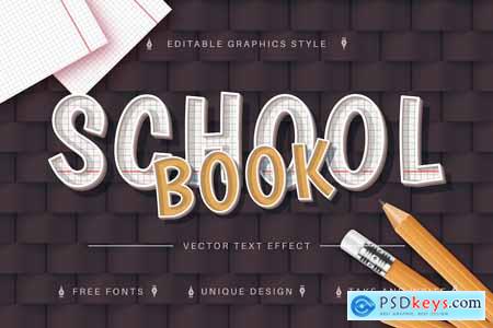 School Book - Editable Text Effect, Font Style