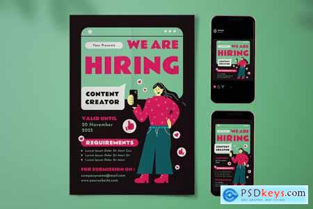 We Are Hiring Content Creator Flyer Set