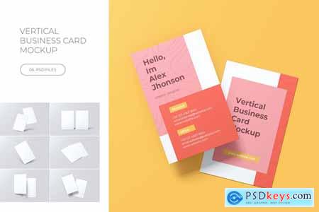 Vertical Business Card Mockup