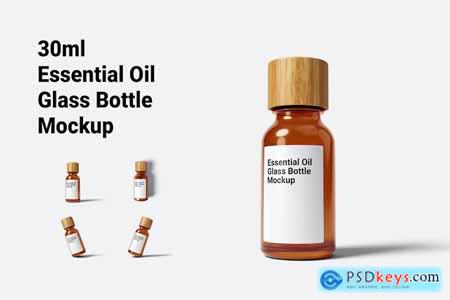 30ml Essential Oil Glass Bottle Mockup