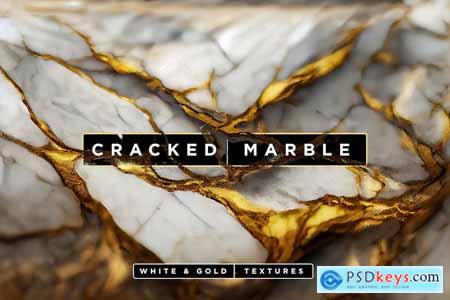 White Gold Cracked Marble Textures