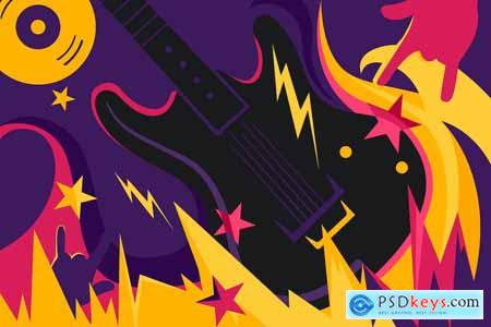 Illustration with Electric Guitar