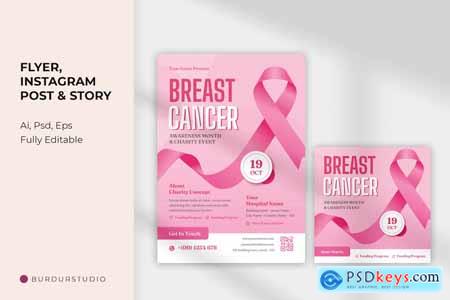 Breast Cancer Awareness Flyer and Instagram Post