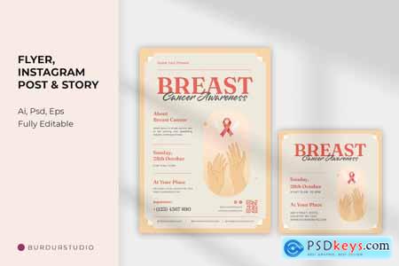Breast Cancer Charity Flyer and Instagram Post