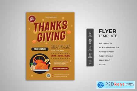 Thanksgiving Celebration Flyer T3EFV9B