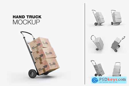 Hand Truck With Boxes Mockup