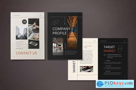 Minimalist Company Profile Book Facing Pages