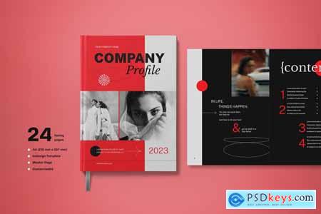 Red Minimalist Company Profile Book