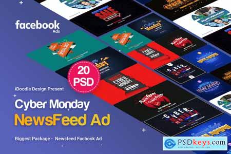 Cyber Monday NewsFeed Ad - 20 PSD