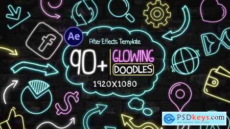90+ Glowing Doodles Pack 40563438