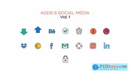 Adds and Social Media Line Icons Vol.1 40309804