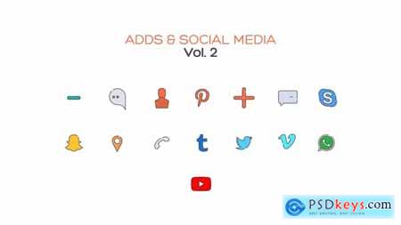 Adds and Social Media Line Icons Vol.2 40309854