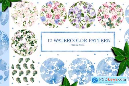 12 Watercolor Patterns