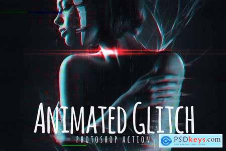 animated glitch photoshop action free download