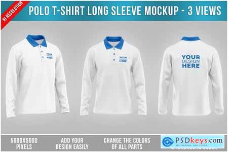 Polo T-Shirt Long Sleeve Mockup