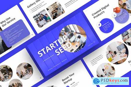 Startupseed Blue Creative Startup PowerPoint