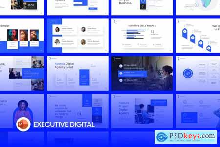 Executive Digital Startup Pitch Deck PowerPoint
