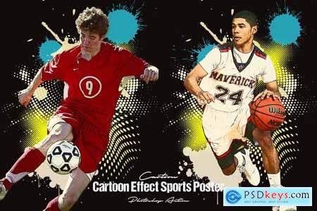Cartoon Effect Sports Poster