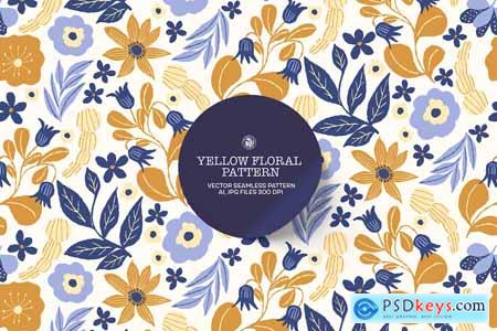 Yellow Floral Vector Pattern