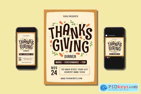 Thanksgiving Dinner Flyer Set