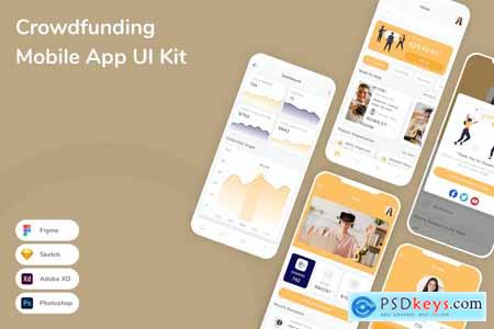 Crowdfunding Mobile App UI Kit