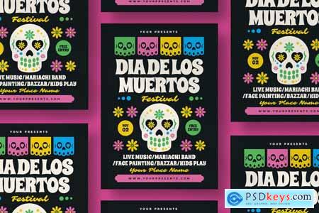 Black Dia De Los Muertos Festival Flyer