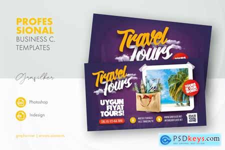 Travel Tours Business Card Templates
