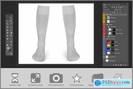 Long Socks Mockup PSD