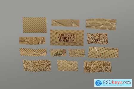 Adhesive Mockup Strip Tape Kraft Paper Set