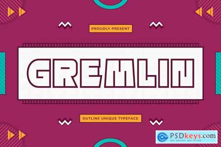 Gremlin - Outline Unique Typeface