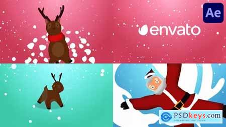Christmas Santa and Deers Logo Pack for After Effects 40994875