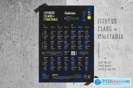 Fitness Class Timetable Schedule BLYK6J2