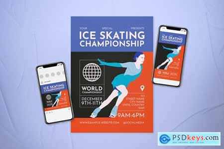 Ice Skating Championship Flyer Set