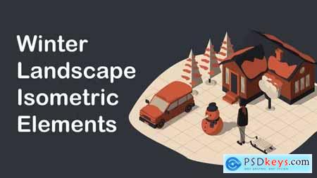 Winter Landscape Isometric Elements 41226097