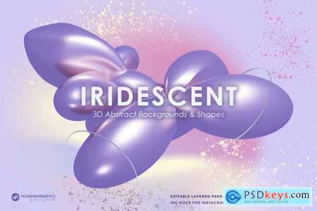 Iridescent 3D Abstract Backgrounds